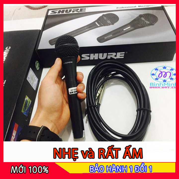 Micro karaoke có dây shure cho các loại loa, hát nhẹ Bắt Âm Tốt, Chống Hú, Chống Rè. Mã: 959
