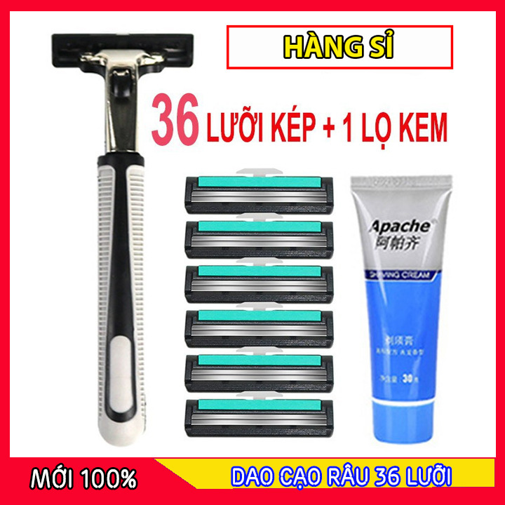 Dao cạo râu 36 lưỡi + Tặng 1 tuýt kem tạo bọt. Mã: 3321