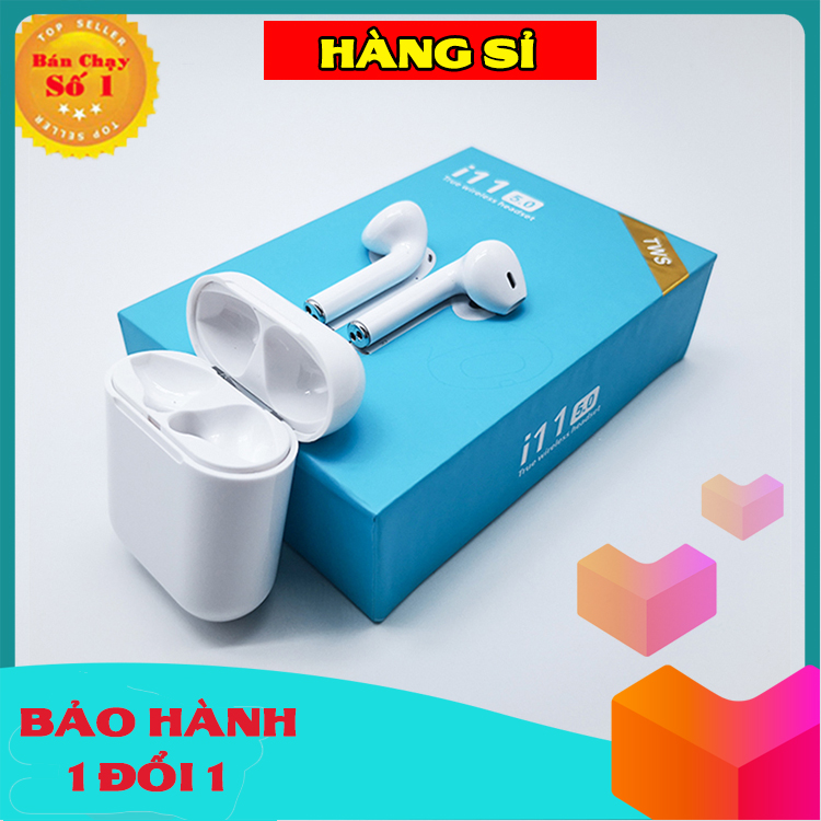 Tai nghe bluetooth i11s Hàng Xịn, Kiểu dáng Ipod, công nghệ 5.0 - Mã: 5214