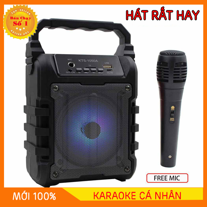 Loa bluetooth nghe nhạc và hát karaoke KTS 1050 tặng kèm mic -Mã: 1050